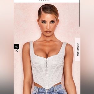 ELSA SILVER SPARKLE CROPPED CORSET